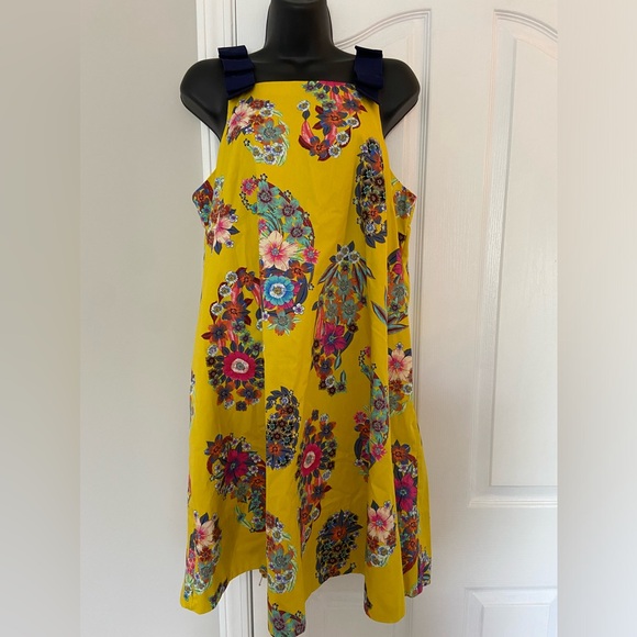 Maeve Anthropologie Yellow Floral Dress Size Small - Picture 3 of 9